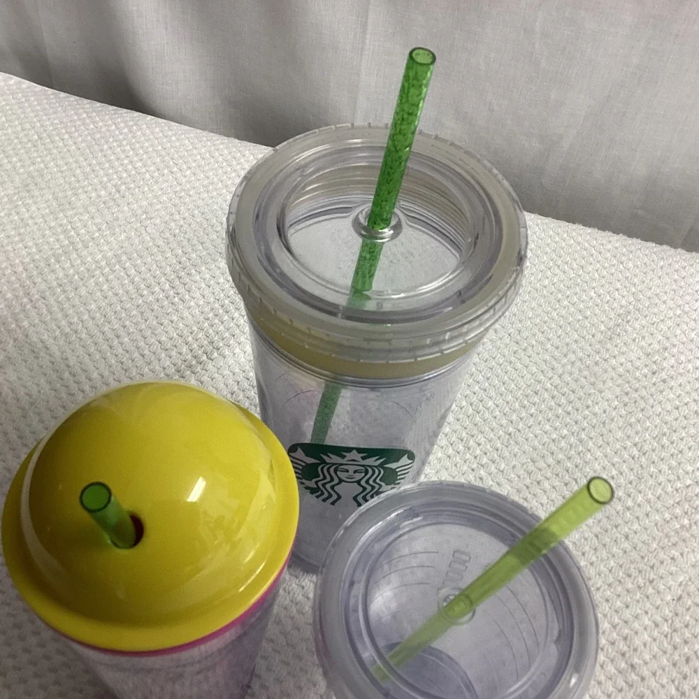 Starbucks Tumblers Bundle Set of 3 Cold Cup with Straws Reusable‎ Various Sizes